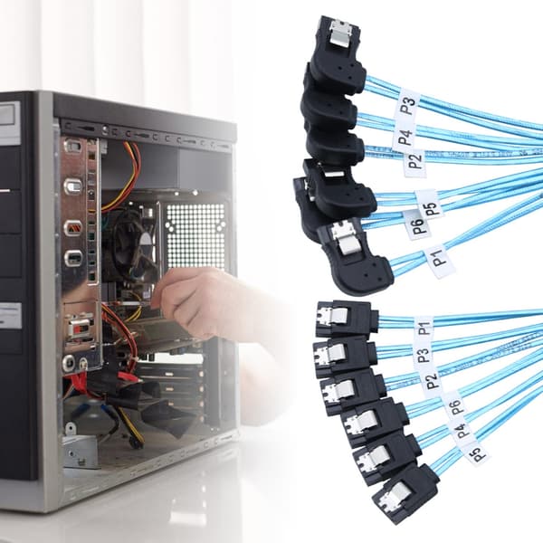 Premium SAS4.0 6SATA - 6SATA 7PIN -datakaapeli SSD-liitäntöihin 50cm