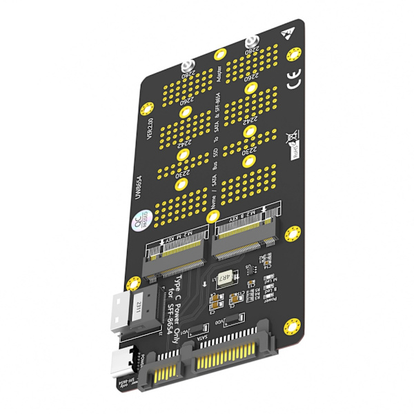 Multiple M.2 NVMe til SATA3 og SFF8654 Tilslutningsadapter for Effektiv Databehandling