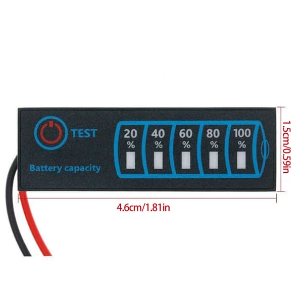 Batteriprocentvisningsmodul til lithium-, bly-syre 5-30V-systemer