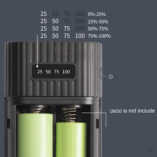 DIY Power Bank Kit Box för Fodral 18650 Batteriladdaradapter med LED-Ficklampa Black