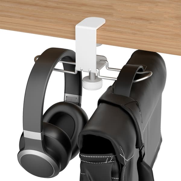 Dobbeltkrog Design Headsetholder til Kontorbord og Boligindretning Black - Double hook