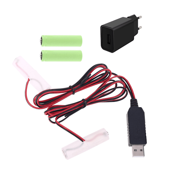 1 i 2 AA Batterieliminator EU Strömförsörjning 1.5V 3V 4.5V 6V för Walkie Talkie
