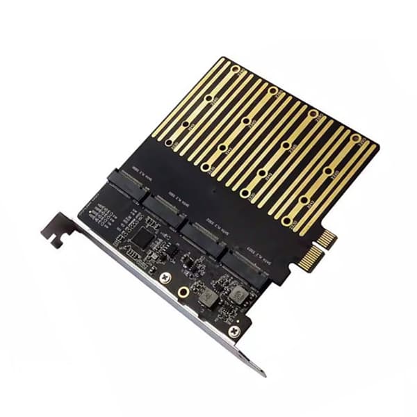 Flere drev PCIe X1 til 4 konverteringskort til M.2-drev Nem installation