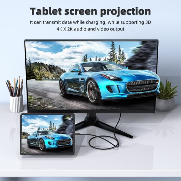Nylonpunottu USB C -kaapeli PD240W 20Gbps Data USB C - USB C 3.2 Gen 2x2 -kaapeli 2m