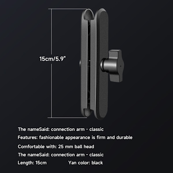 Robust Aluminium 15cm RAM Mount Dubbel Socket Arm för 1-tums Kulbas