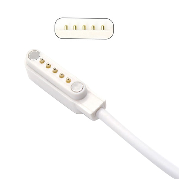 Stark Magnetisk Sugkraft Strömadapter Laddningskabel Lämplig för USB 2.0 Hane till 5 Pin Klocka Bärbar Snabbladdningskabel White