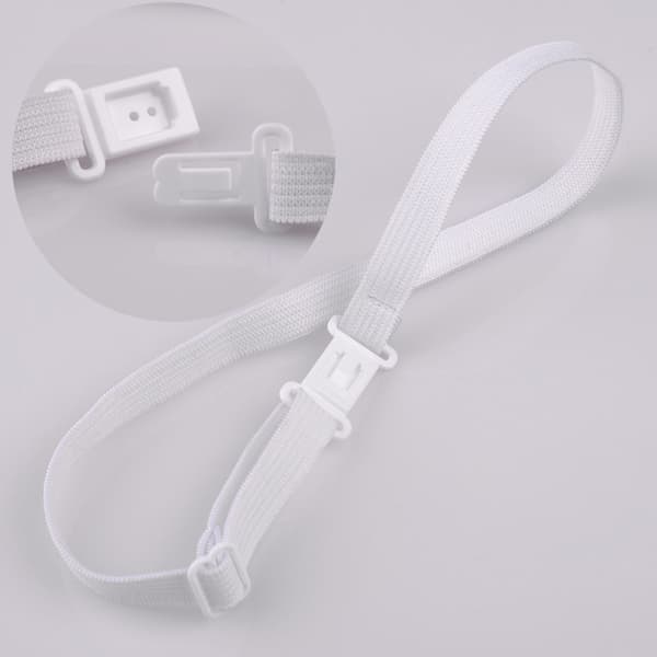 10 STK DIY Tilbehør Justerbare Sløyfebånd Elastiske Stroppforlengere Belter White insert deducti