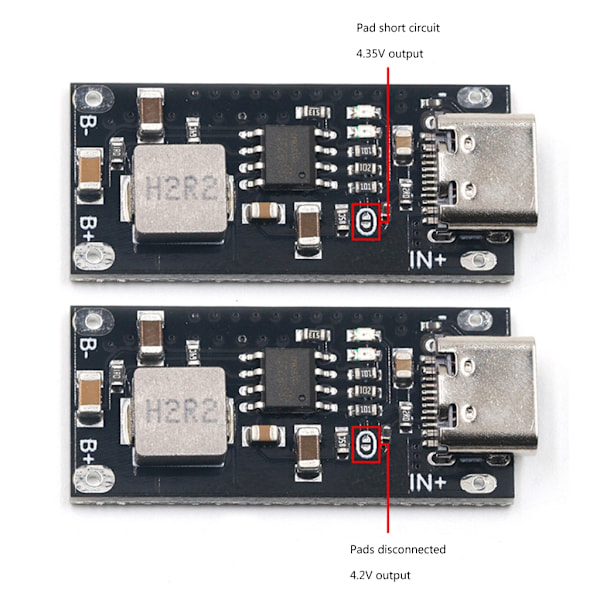 3A 5V Till 4.2V Typ-C USB Ingång Polymer Ternär Litiumbatteri Laddningskort
