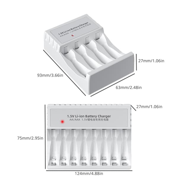 Intelligent MultiSlot Batterioplader til AA 3A Batterier Opladningshubs 4 charging slots