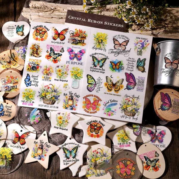 Fjärilsdekaler Dagbok Förseglingsetikett Dekal Resedekal Scrapbooking null - 27