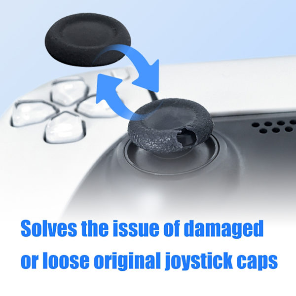 Erstatnings Joystick TPE Hætter Gaming Tilbehør til Spilcontroller Grey