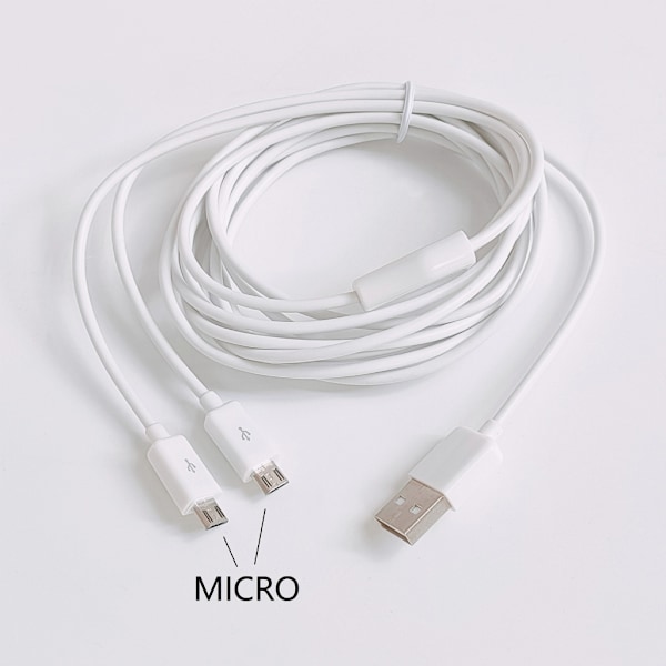 Bärbar USB till Micro USB Laddningskabel Datakabel 2-i-1 Design för Bekväm Laddning Black