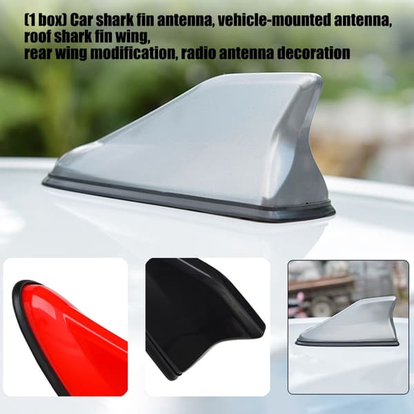Erstatningsantenne Toppers Biltak Antennehetter Selvklebende Antennedeksel Trim Silver