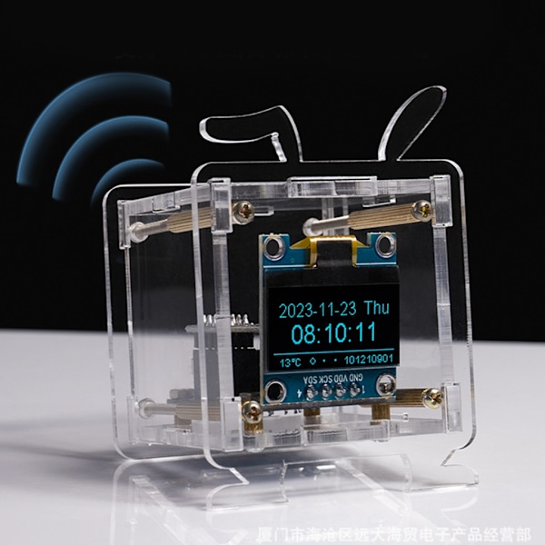 WiFi Klockmodul OLED Display DIY Tid Datum Temperatur Luftfuktighet Väderprognosindikator DC5V Klocka