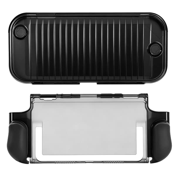 Øvre og nedre deksel for NS2 Full Coverage Hard Shell Game Console Beskyttelsesveske Støtsikkert spilltilbehør Black