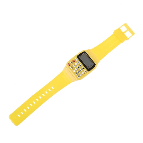Fad Barn Silikon Dato Multifunksjonell Elektronisk Kalkulator Armbåndsur for Barn Black