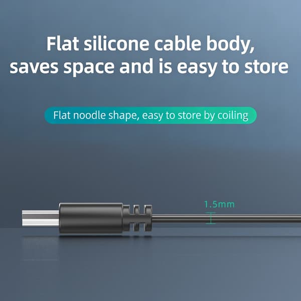 Retvinklet USB 2.0 til Mini USB Flad Opladningskabel til PTZ Tablet Telefon 1m - Right
