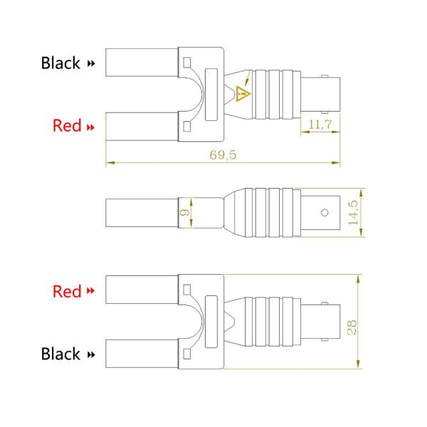 Multimeter Oscilloskop Tillbehör Uttag för UT81B Portabel BNC Adapter Plug