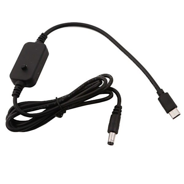 115 cm Flexibel USB-C Typ C till 5,5x2,1 mm Justerbar 5V 9V 12V 15V 20V PD Strömförsörjningskabel för Laptop LCD-skärmar Bil DVR Fläkt