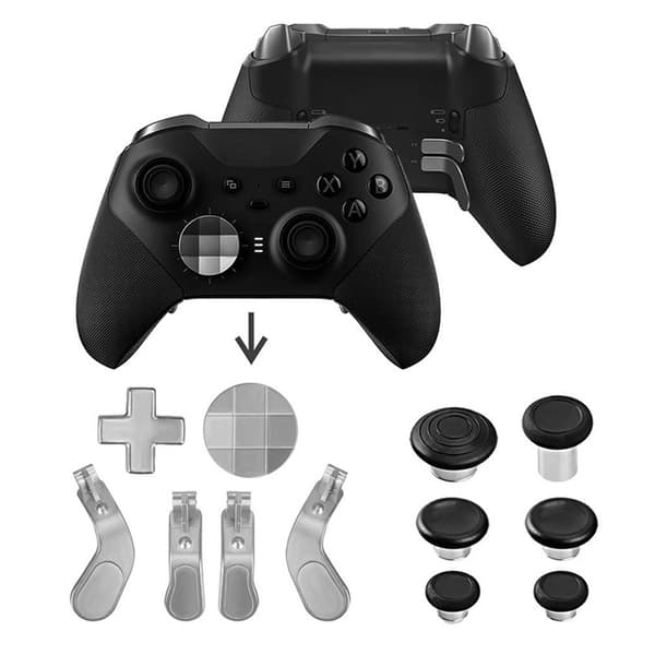 för Key Thumb Grips Stick Bumper Button Bullet Set för One Elite Game Acces 6 joysticks