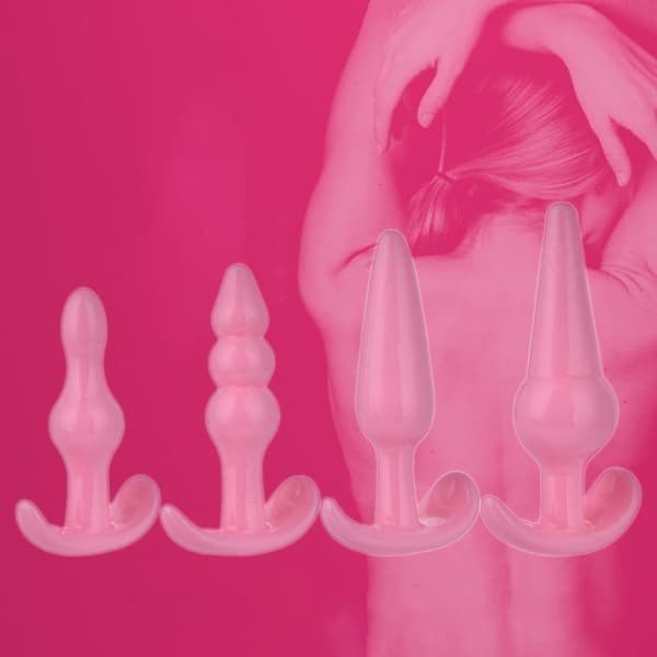 4 stk/sett Anusdilatasjon Buttplugg Buttplugg Prostatastimuleringsmassasjeapparat Black