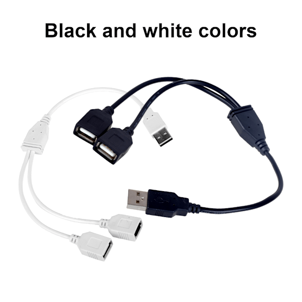 Flexibel USB Y-splitterkabel USB-laddningskabel Ej för dataöverföring White
