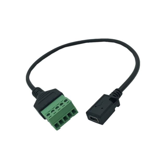 Mini USB 5-pin til 5-pin skruterminaladapterkabel, holdbar ABS- og metallkonstruksjon null - B