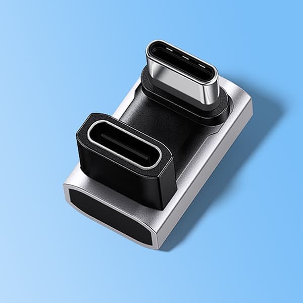 Snabb USB Typ C-adapter 240W Ström 40Gbps Data för bärbar dator, telefon och surfplatta L shaped side bend