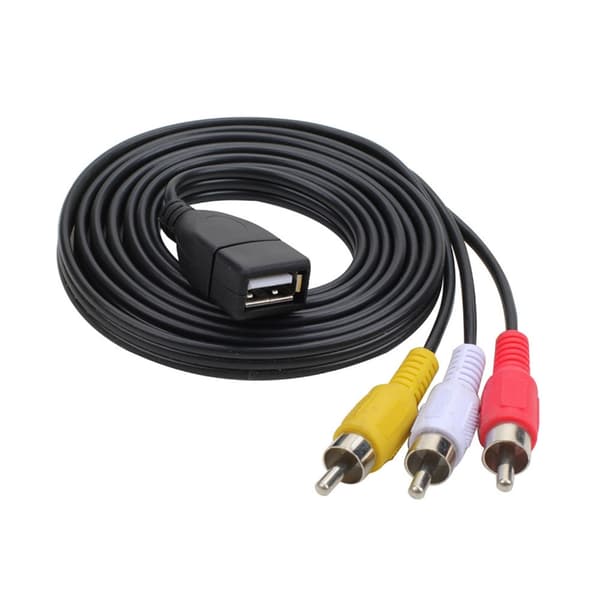 USB hun til 3RCA han kabel splitter 3RCA til USB adapter til HDTV fjernsyn 0.3m