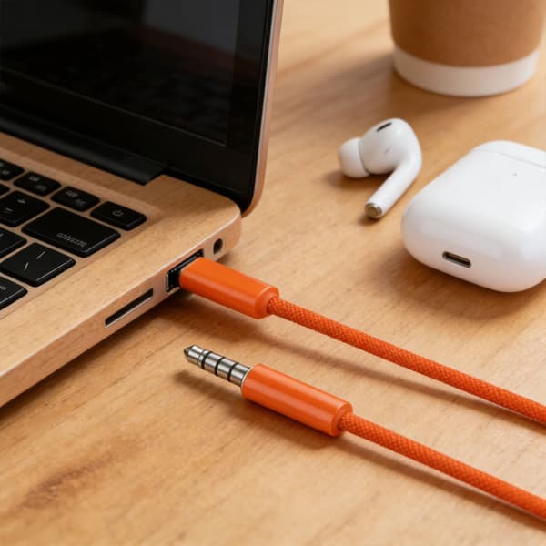 Standard USB C til 3,5 mm lydkabel for sømløs musikk- og samtalekvalitet O
