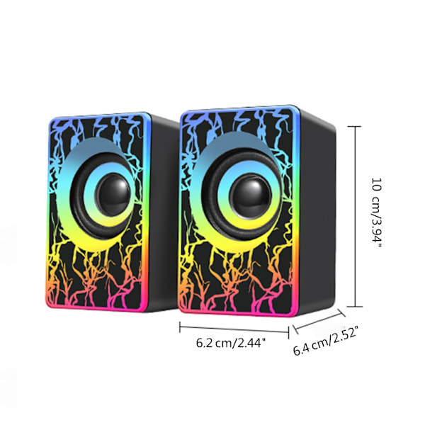 USB-driven datorhögtalare med multi-RGB-belysning, Minihögtalare