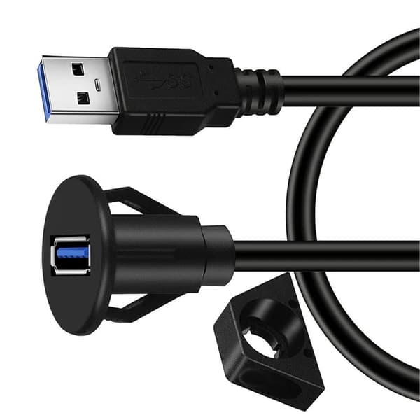 1m USB3.0 Datakabel Förlängningssladd Inbäddad Installation med Hållare för Bil