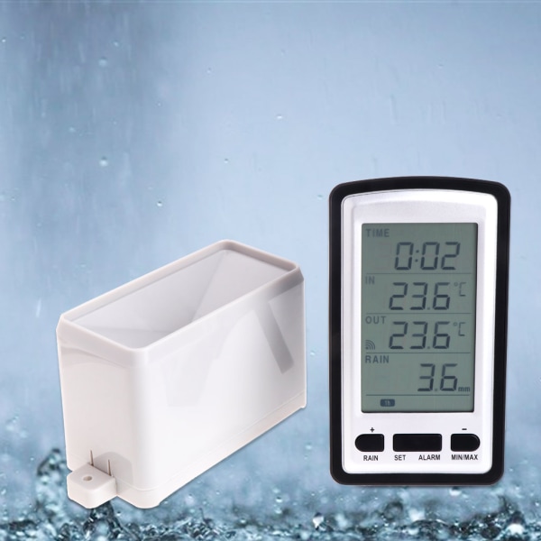 Regnväderstationsmätare Temperaturmätare Digital trådlös regnmätare