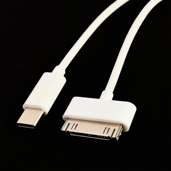 USB C till 30-pin kontaktkabel för effektiv laddning och dataöverföring för Phone 3G/3GS för Phone 4/4S Black