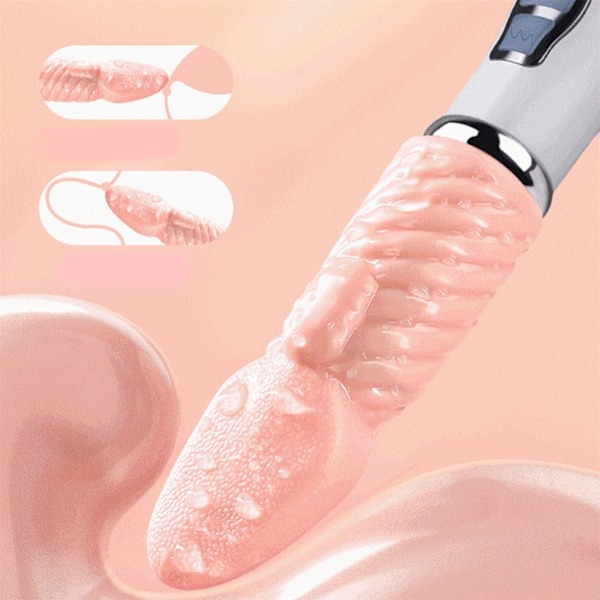 Klitorisstimulerande Vibrator Tunglickande Uppvärmningsleksak med 12 Vibrationslägen & Uppvärmningsfunktion för Kvinnlig Njutning null - Rechargeable 