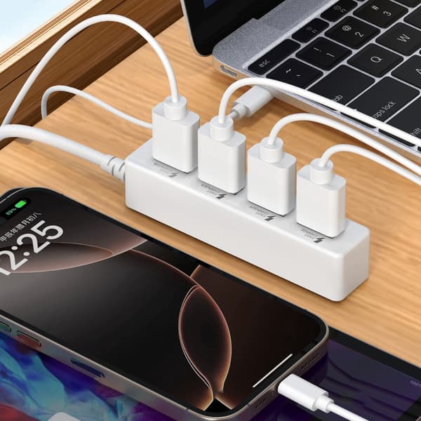 USB2.0 Splitterkabel USB Hann til 4 Hunn USB2.0 Konverter Multippel USB-port 30cm