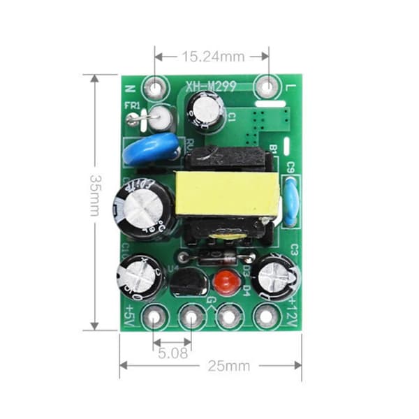 MultiApplication 12V 0.5A og 5V Strømmodul for LED-belysning ACDC-omformere