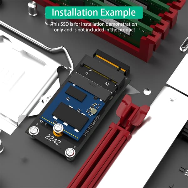 M.2 2230 til 2242 Forlengelsesadapter B+M Key NVME M-Key 2230 til 2242
