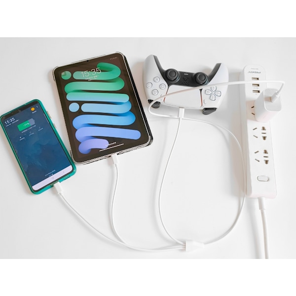 3 i 1 USB Typ C Kabel För Mobiltelefontillbehör Laddning USB C Kabel White