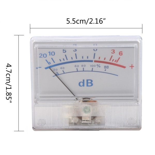 VU Amperemeter DB Meter Power Urladdning Flat Meter Mixer Power Meter med bakgrundsbelysning