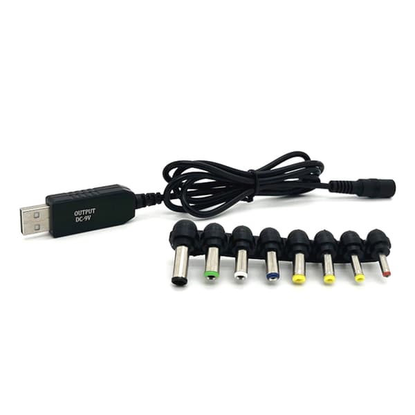 USB 5V til DC9V 12V Strømkabel for Rutere Høyttaler USB til DC5.5x2.5mm 8 Adaptere Ladekabel Strømledning null - 5V line 8 headers
