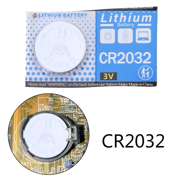 1 st CR2032 CR 2032 Knappcells Batteri för Kalkylator Vågskala Fjärrkontroll Klocka 3V