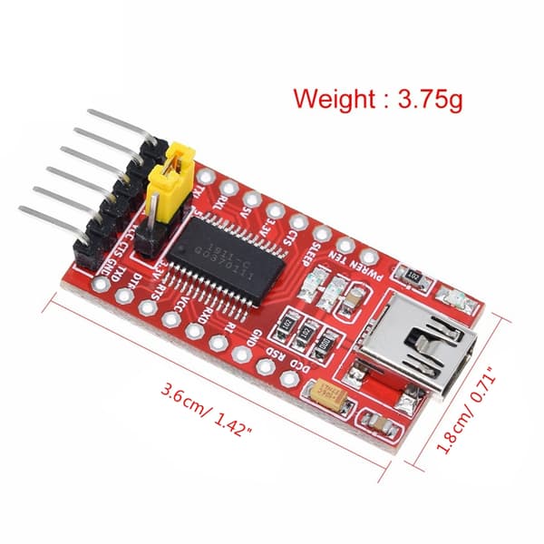 FT232RL USB 3.3V 5.5V til TTL seriel adaptermodul til Arduino Mini-porte