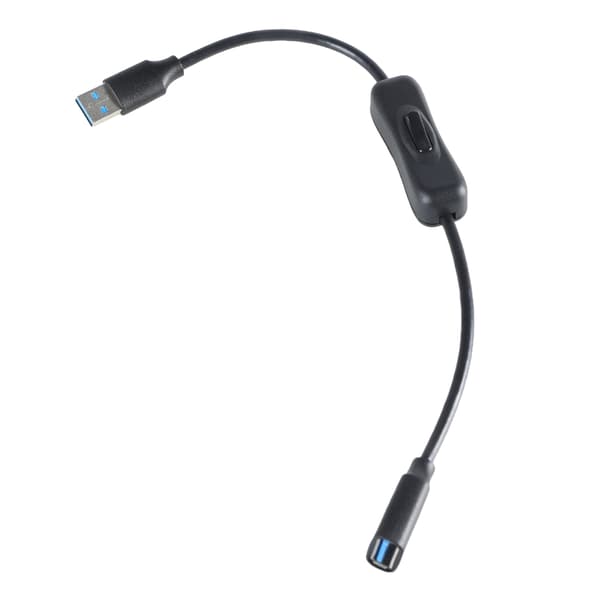 USB3.0 forlængerkabel med tænd/sluk-knap til PC-oplader, telefon, tablet, ventilator 1.5m
