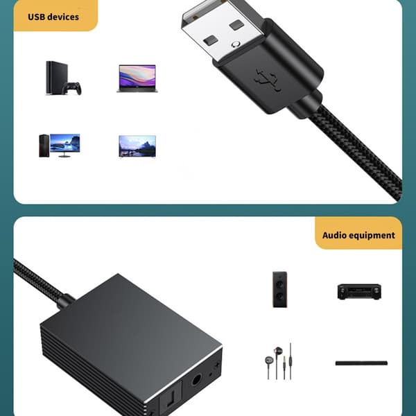 USB til 3,5 mm og optisk lydkonverter for engasjerende gaming 20com