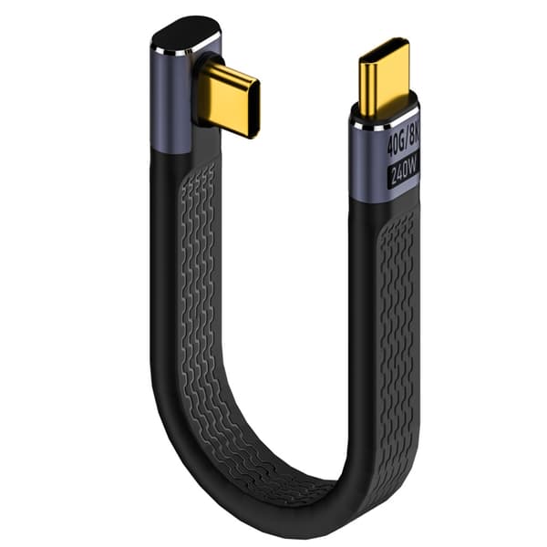 USB C Kort Kabel 240W Snabbladdning 40Gbps Överföring Silikonkabel 13CM null - 5