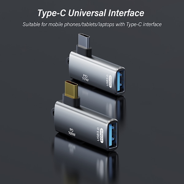 USB C Hane Till USB A Hona Adapter med 5Gbps Hastighet för Laptop och Telefon Black - 100W