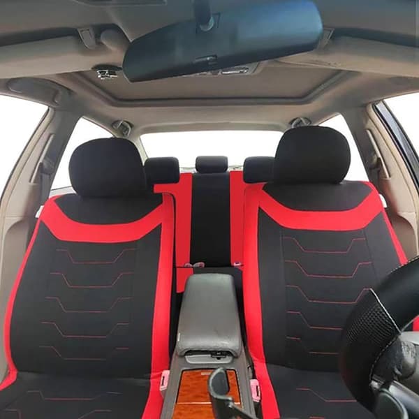 Bekvämt bilstolsöverdrag med texturerat mönster universellt för säteskydd Black - Front 2 seats