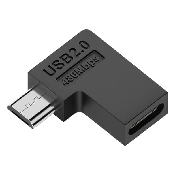 Micro USB till Typ C Dataöverföring Konverteringskontakt för Smartphone Navigation null - Bend left