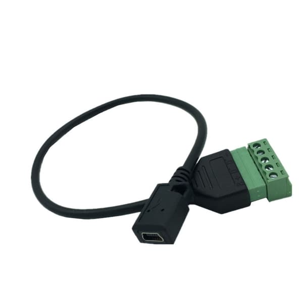 Mini USB 5-pin til 5-pin skruterminaladapterkabel, holdbar ABS- og metallkonstruksjon null - A